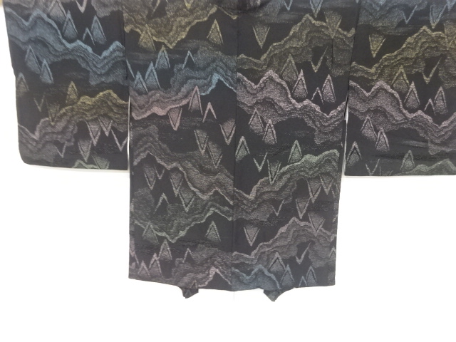 大正ロマン　霞に抽象模様織り出し一つ紋羽織